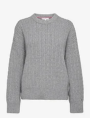 Tommy Hilfiger - CABLE ALL OVER C-NK SWEATER - pulls - med heather grey - 0
