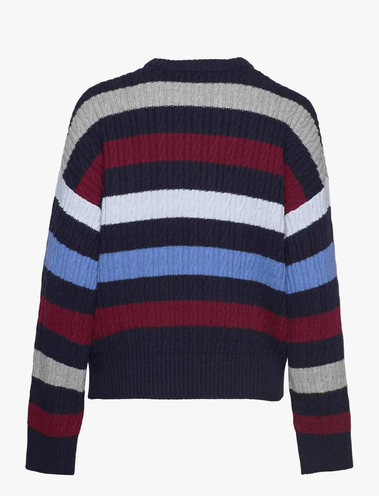 Tommy Hilfiger - CABLE RWB STRIPE C-NK SWEATER - jumpers - multicolored stp - 1