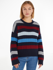 Tommy Hilfiger - CABLE RWB STRIPE C-NK SWEATER - pulls - multicolored stp - 0