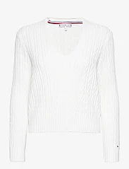 Tommy Hilfiger - CABLE ALL OVER V-NK SWEATER - pulls - ecru - 1