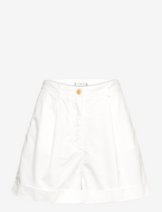 COTTON PLEATED SHORT - TH OPTIC WHITE