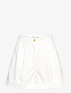 COTTON PLEATED SHORT - TH OPTIC WHITE