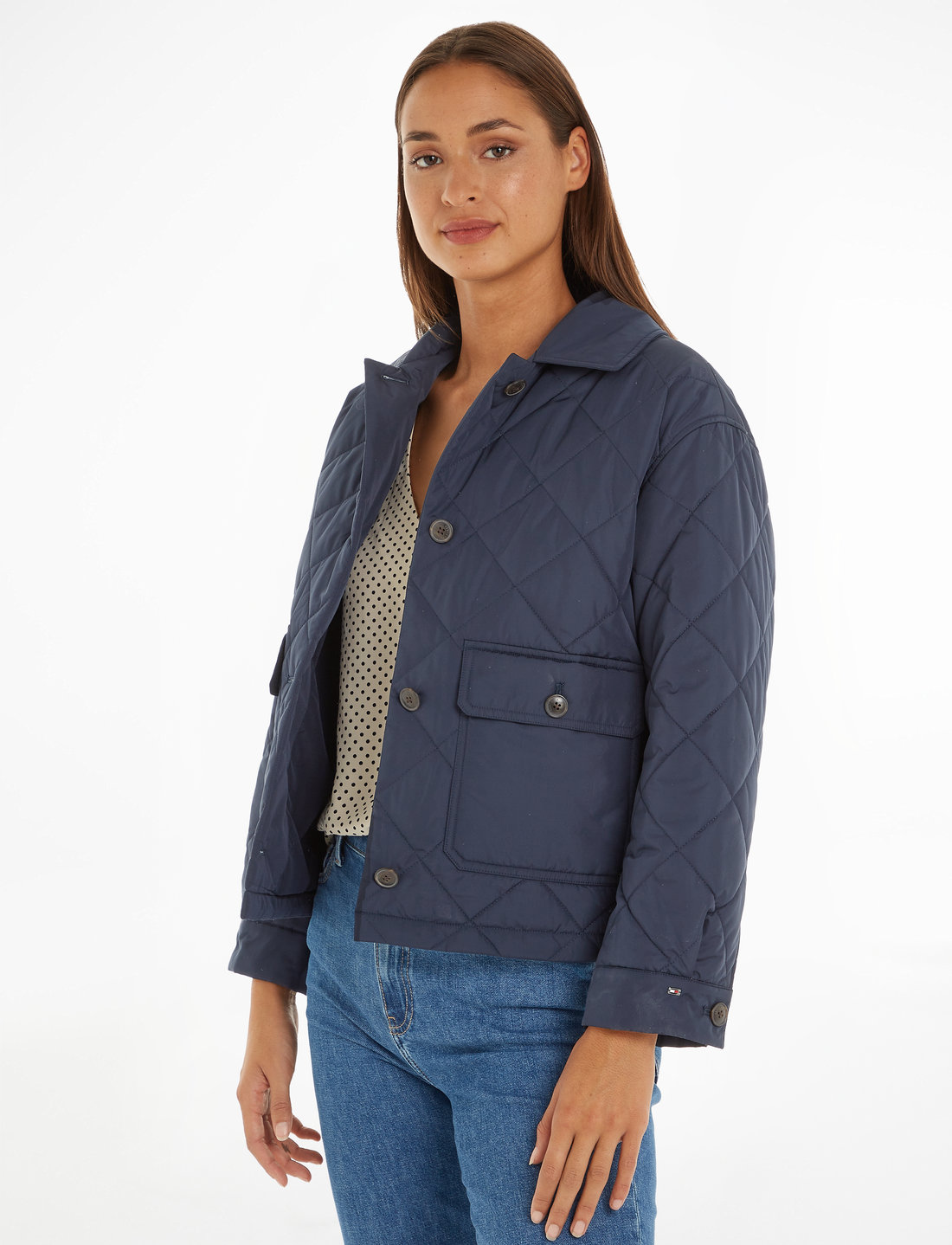 Womens tommy hilfiger quilted jacket sales