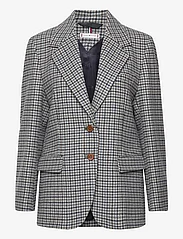 Tommy Hilfiger - OVERSIZED WOOL CHECK SB BLAZER - party wear at outlet prices - houndstooth blue grey - 0