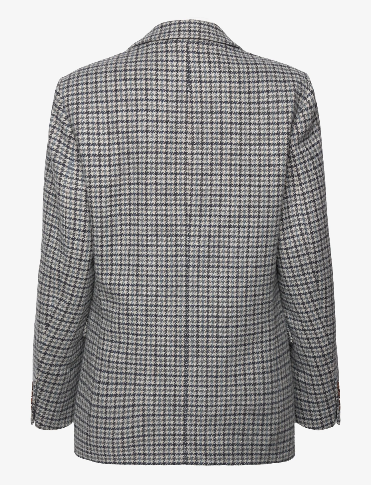 Tommy Hilfiger - OVERSIZED WOOL CHECK SB BLAZER - juhlamuotia outlet-hintaan - houndstooth blue grey - 1