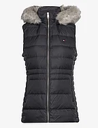 TYRA DOWN VEST WITH FUR - BLACK