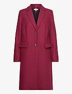 WOOL BLEND CLASSIC COAT - ROUGE