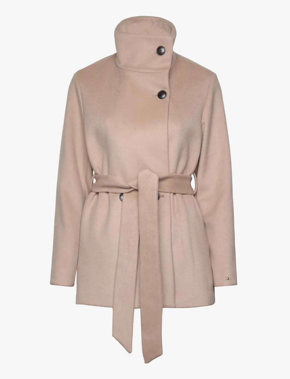 WOOL BLEND DB BELTED FUNNEL JKT