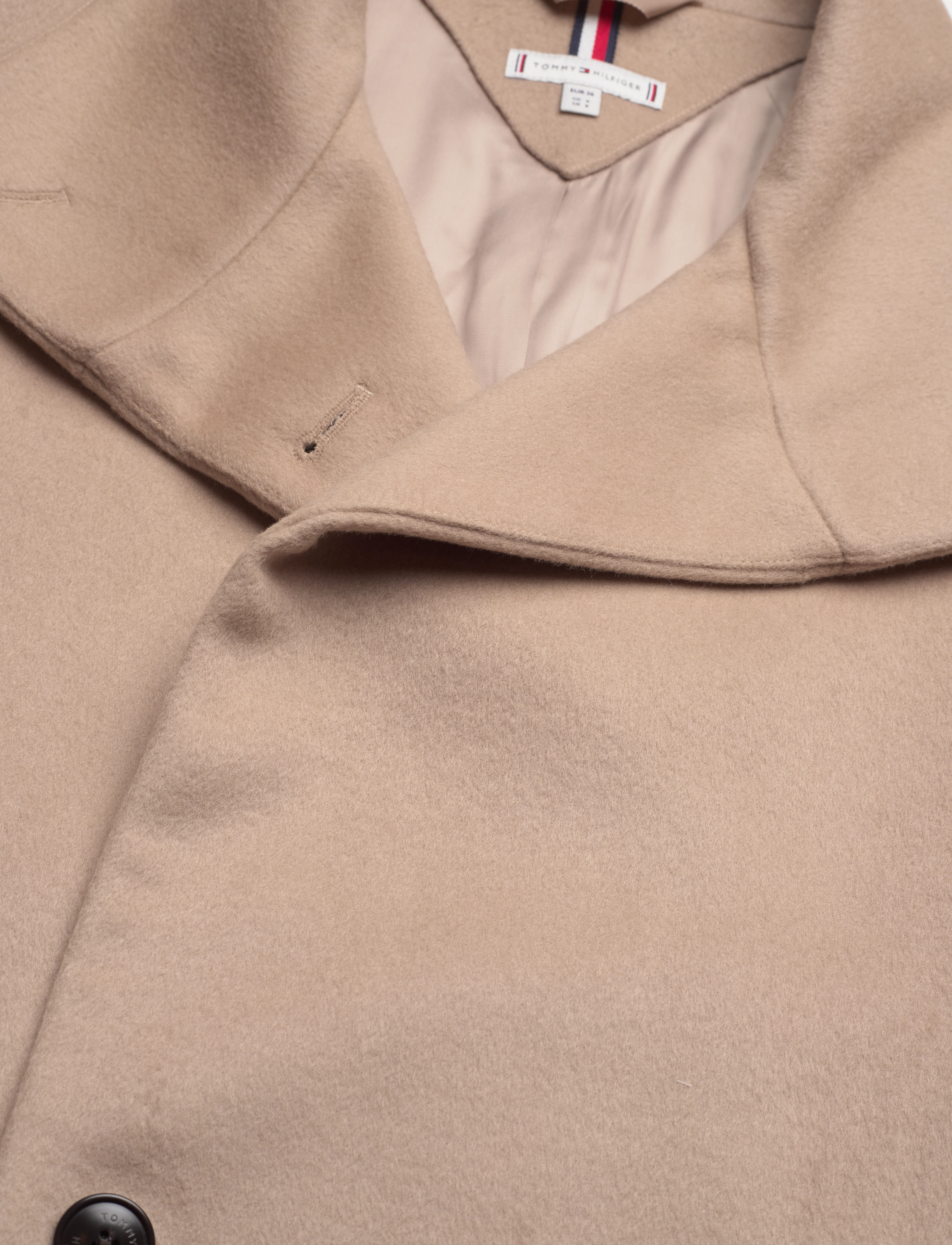 Tommy Hilfiger - WOOL BLEND DB BELTED FUNNEL JKT - merino beige - 4