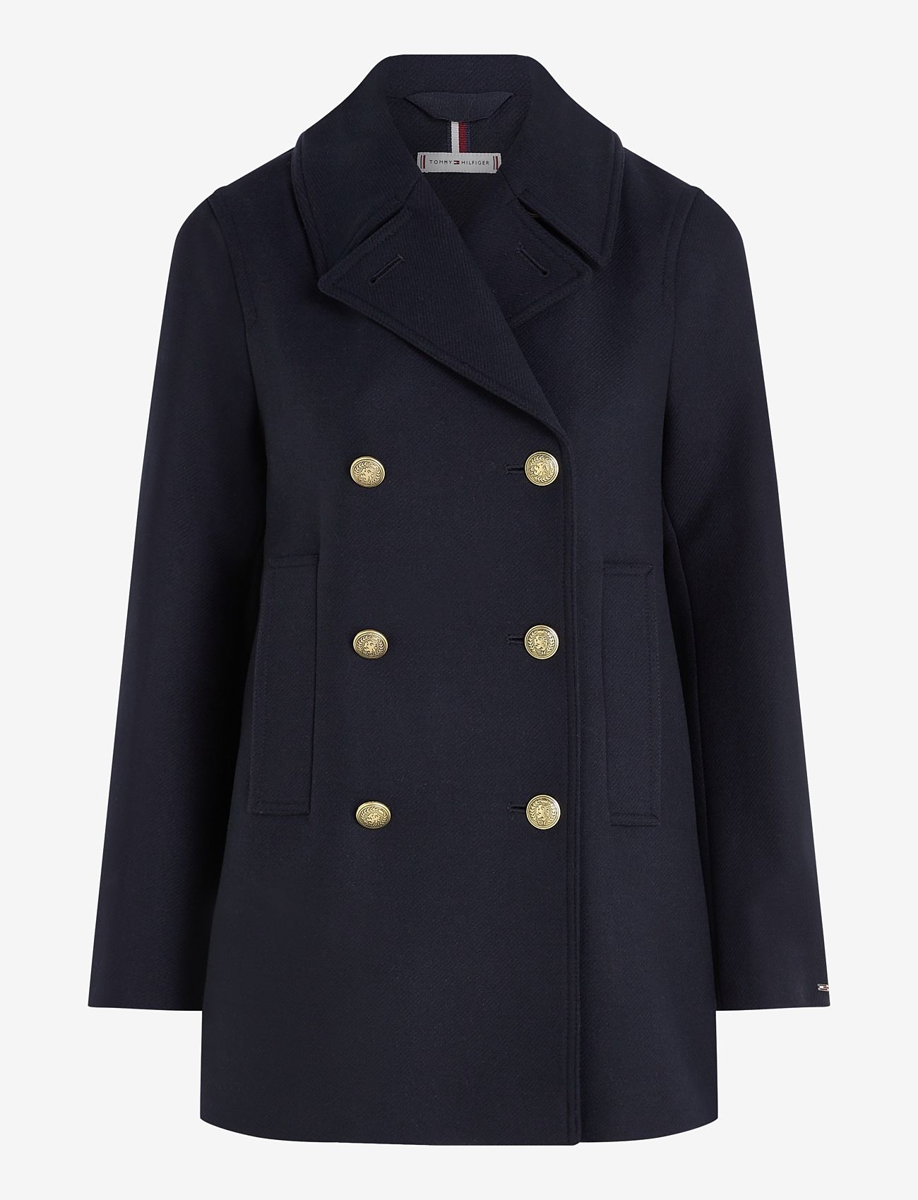 Tommy Hilfiger - WOOL BLEND PREP CLASSIC PEACOAT - desert sky - 0