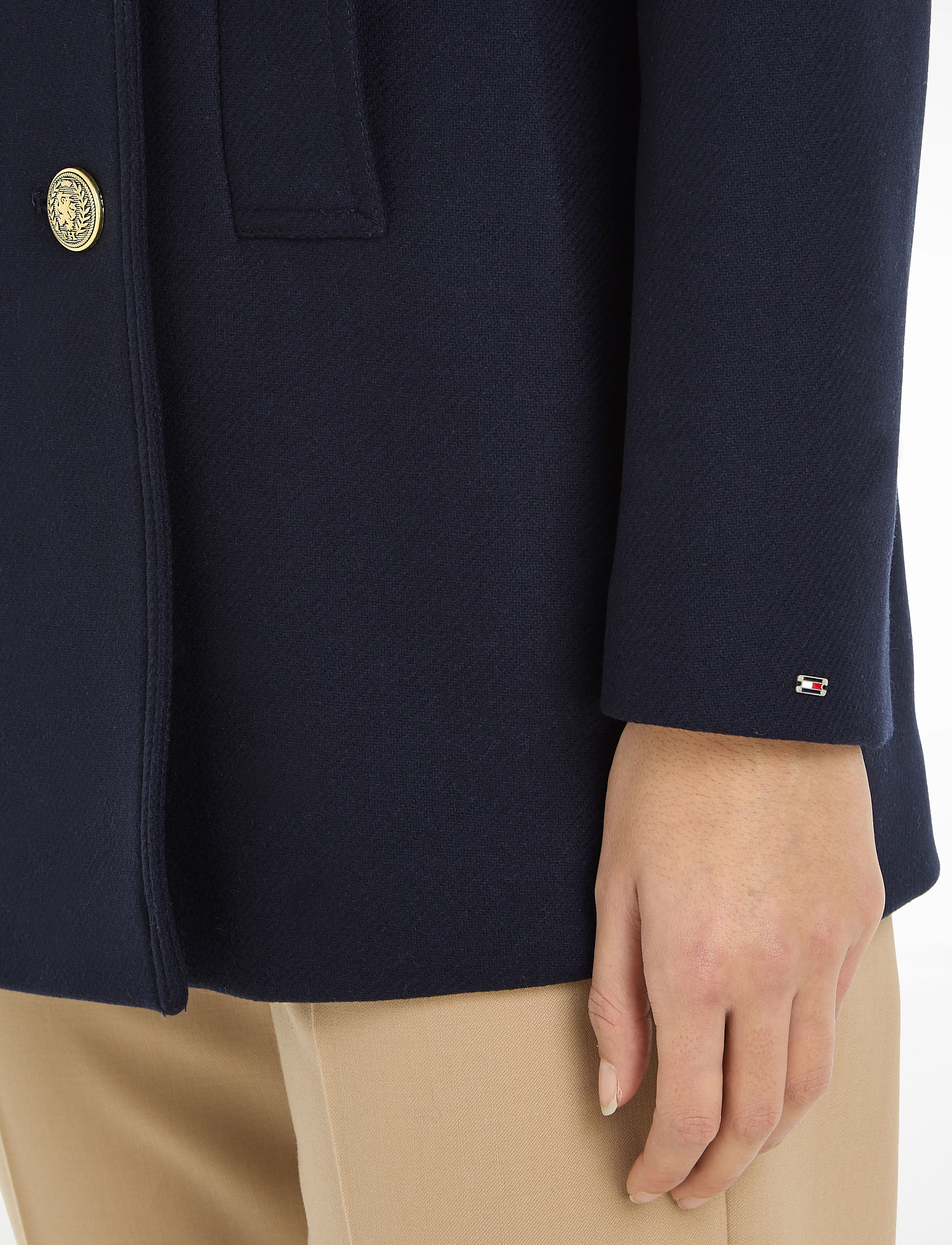 Tommy Hilfiger - WOOL BLEND PREP CLASSIC PEACOAT - desert sky - 4