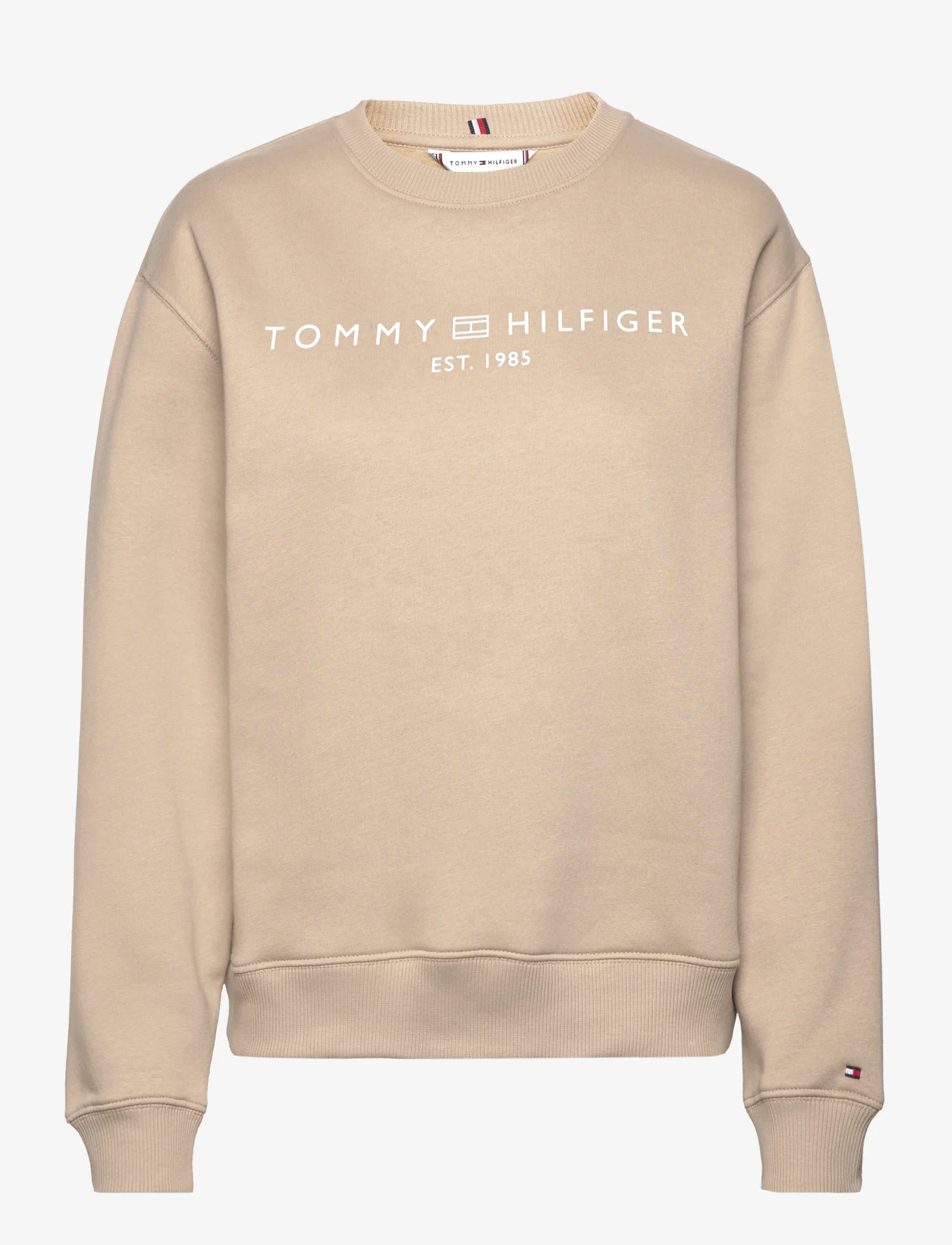 Tommy Hilfiger - MDRN REG CORP LOGO C-NK SWTSHRT - sportiska stila džemperi un džemperi ar kapuci - beige - 0