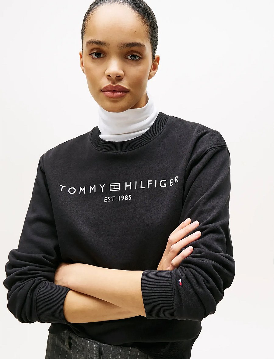 Tommy Hilfiger - MDRN REG CORP LOGO C-NK SWTSHRT - igapäevane stiil - black - 4