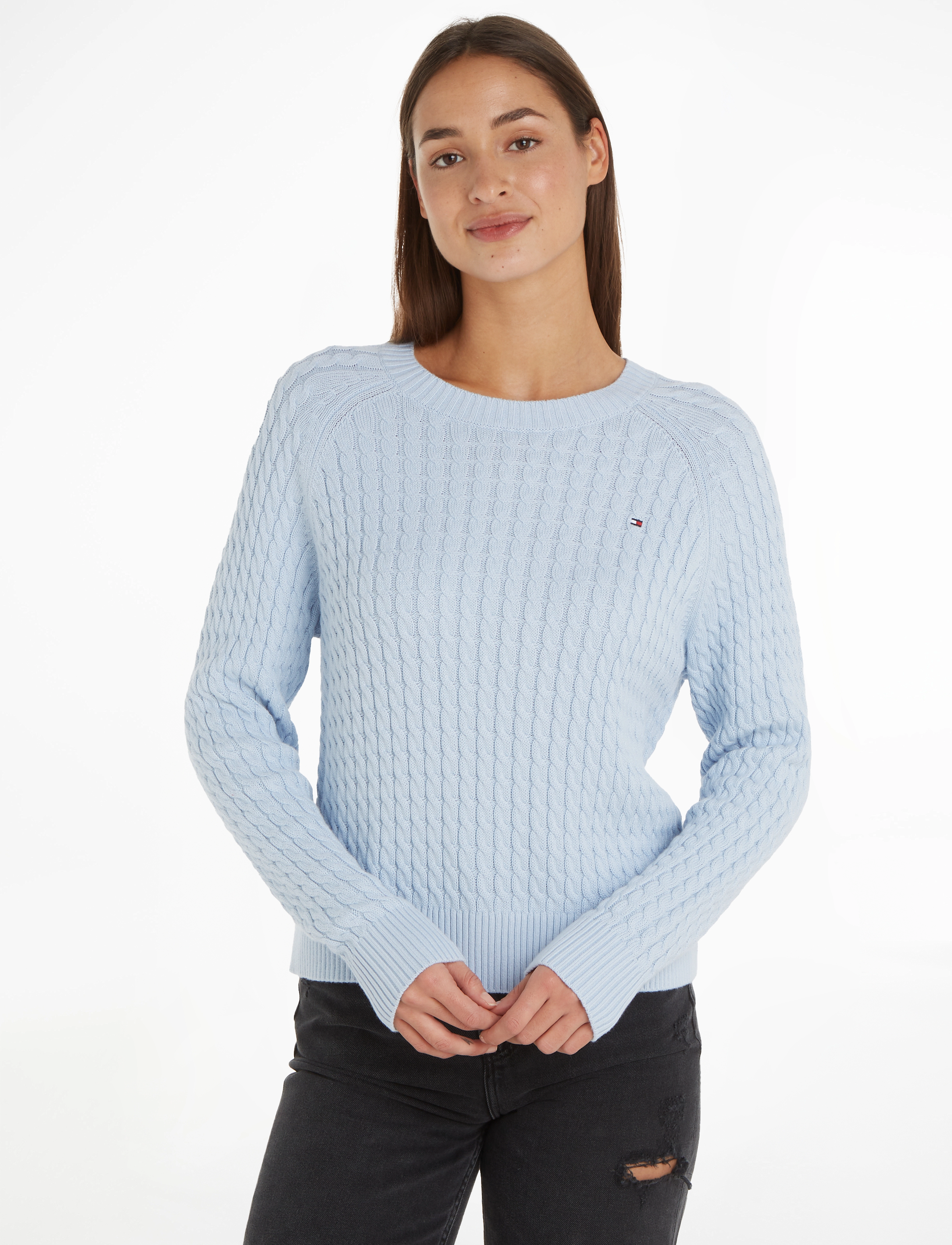 Tommy Hilfiger - CO MINI CABLE C-NECK SWEATER - breezy blue - 2