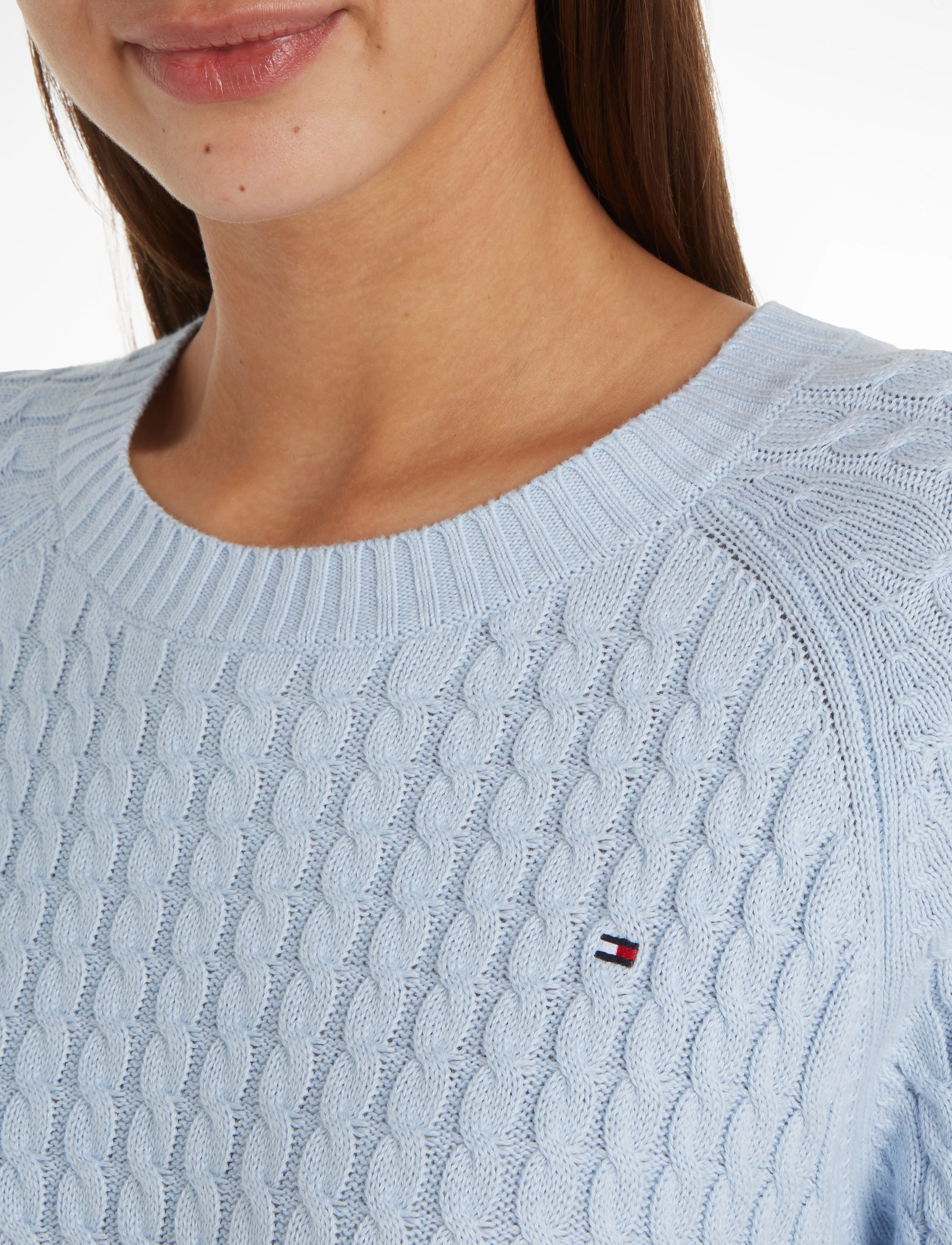 Tommy Hilfiger - CO MINI CABLE C-NECK SWEATER - breezy blue - 4