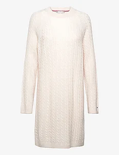 SOFT WOOL AO CABLE C-NK DRESS, Tommy Hilfiger