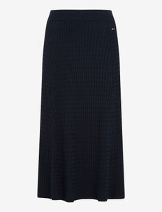 MICRO CABLE FLARED SKIRT, Tommy Hilfiger