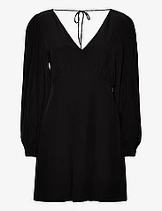 Tommy Hilfiger - FLUID SOLID SHORT V-NECK DRESS - marškinių tipo suknelės - black - 0