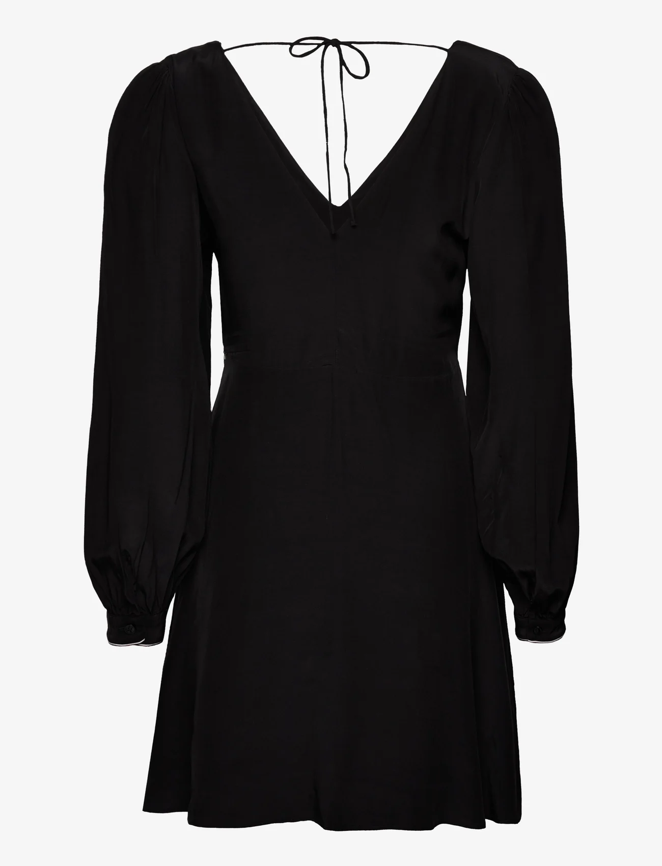 Tommy Hilfiger - FLUID SOLID SHORT V-NECK DRESS - marškinių tipo suknelės - black - 1