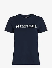 Tommy Hilfiger - REG MONOTYPE EMB C-NK SS - t-shirts - desert sky - 0