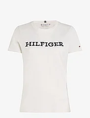 Tommy Hilfiger - REG MONOTYPE EMB C-NK SS - t-shirts - weathered white - 0