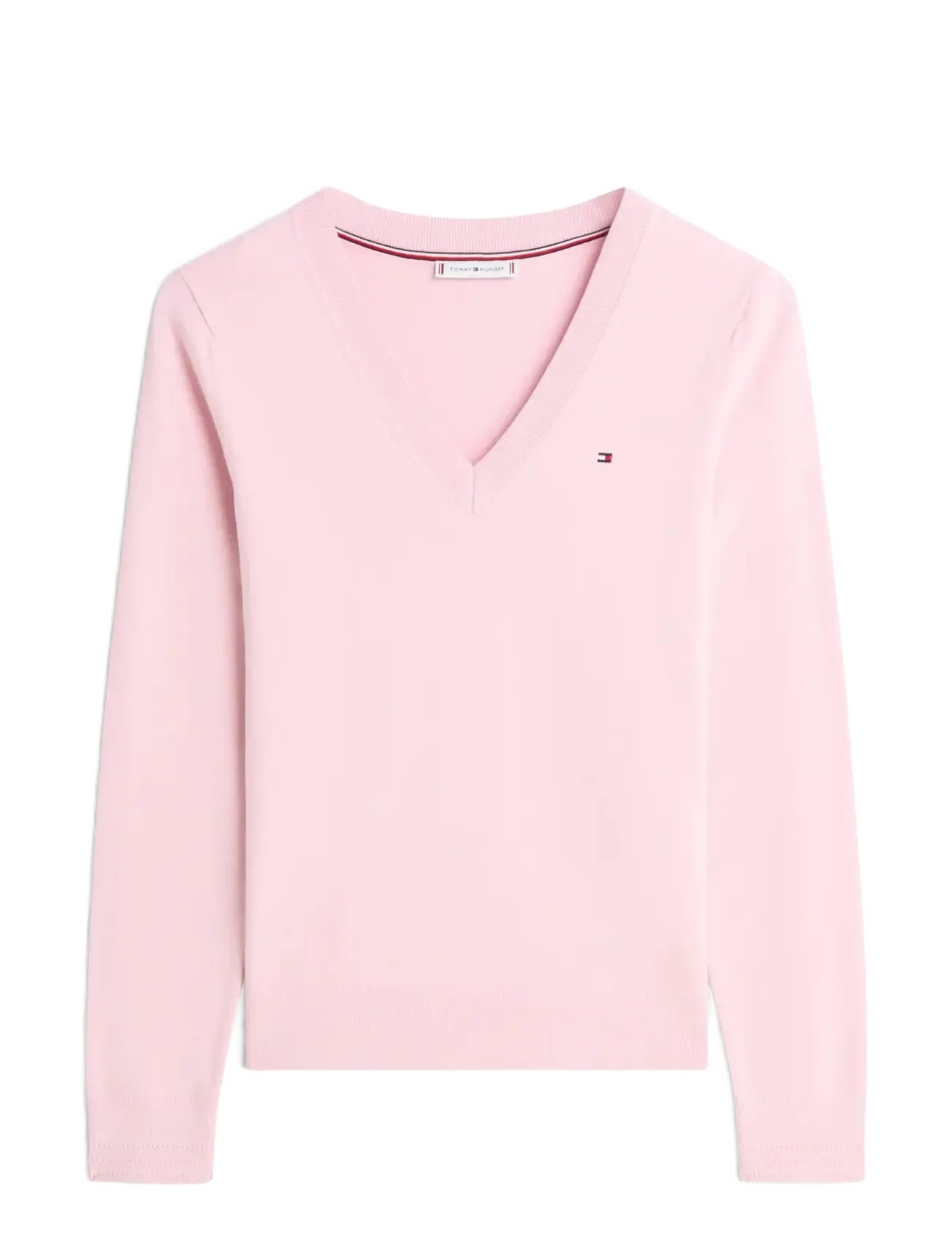 Tommy Hilfiger CO JERSEY FINE GG V-NK LS SWT - Premium styles - BONITA PINK / pink/rose