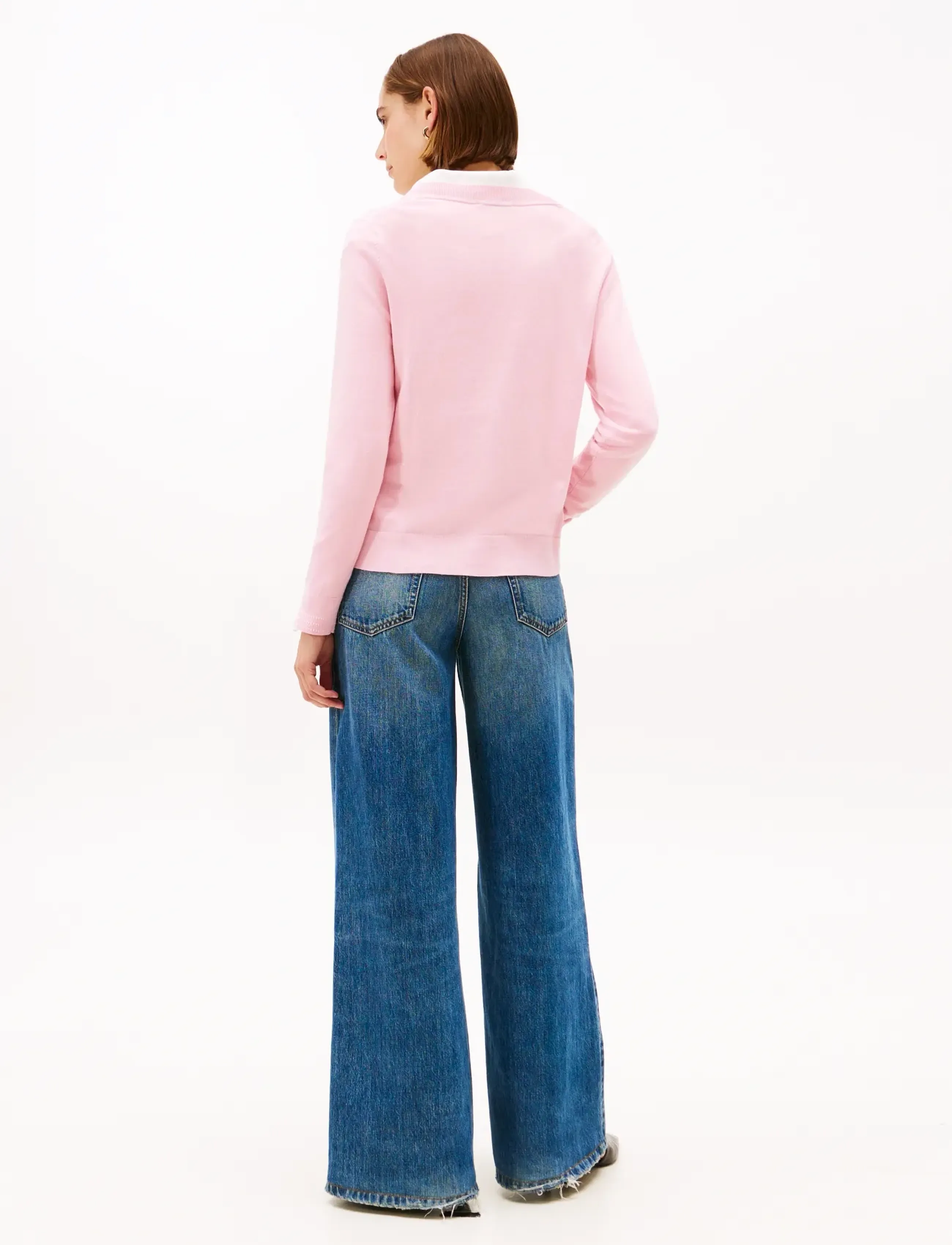 Tommy Hilfiger - CO JERSEY FINE GG V-NK LS SWT - stickade tröjor - bonita pink - 3