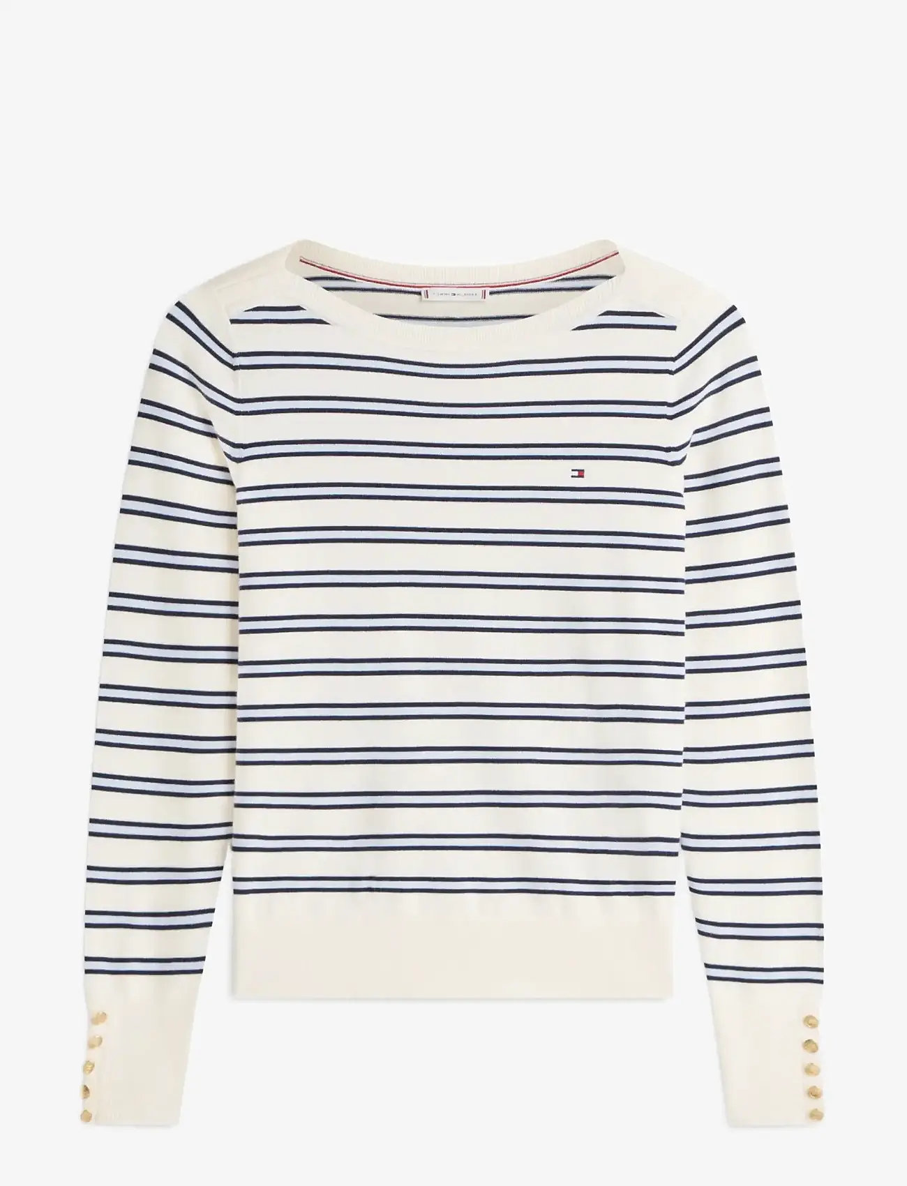 Tommy Hilfiger - CO JERSEY FINE GG BOAT-NK LS SWT - jumpers - calico dark n navy blue stp - 1