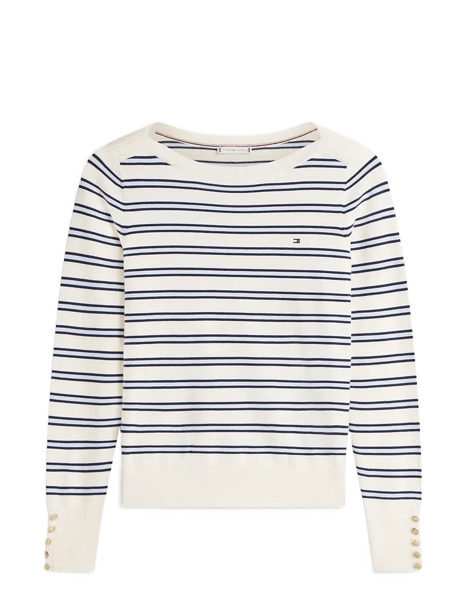 Tommy Hilfiger - CO JERSEY FINE GG BOAT-NK LS SWT - pullover - calico dark n navy blue stp - 1