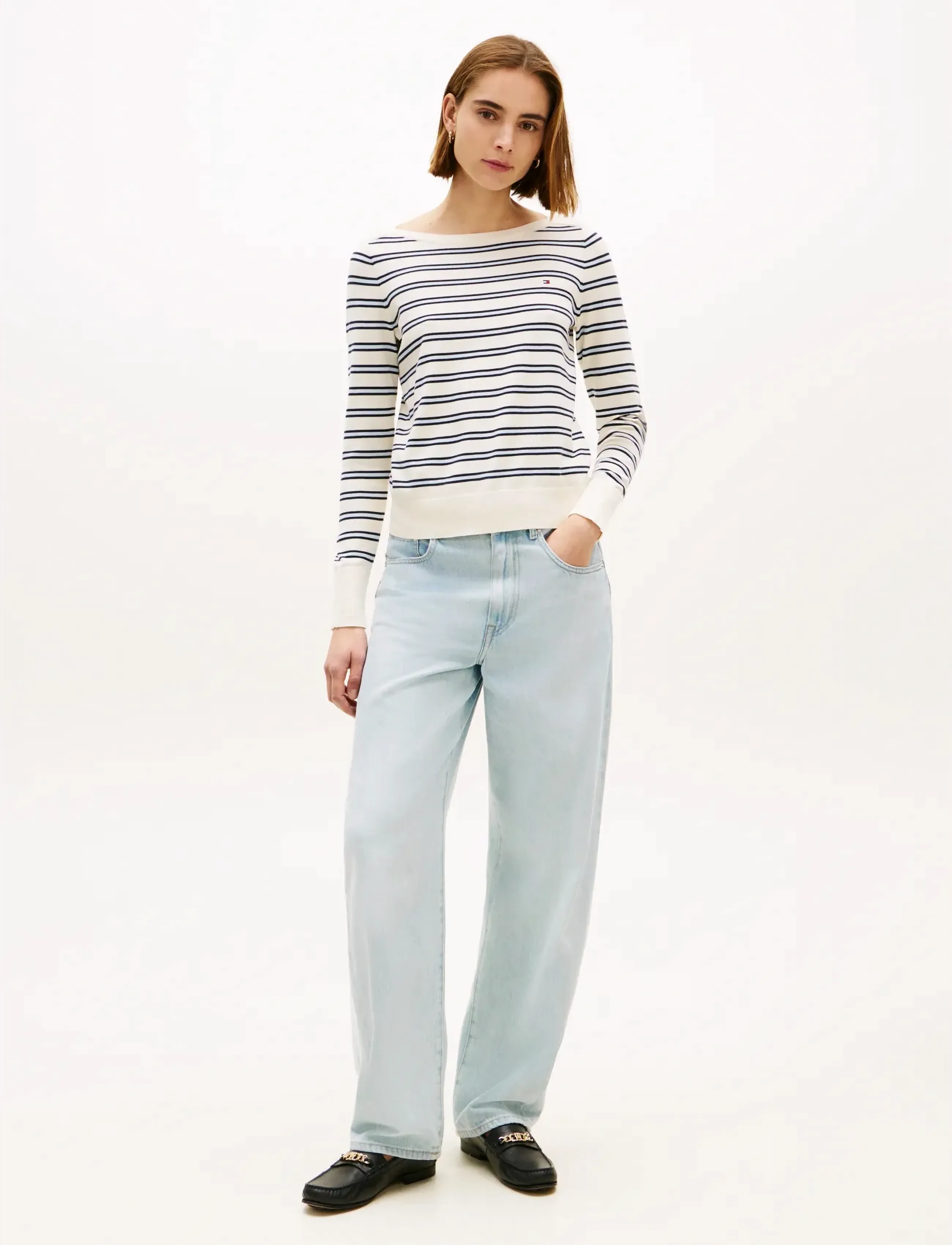 Tommy Hilfiger - CO JERSEY FINE GG BOAT-NK LS SWT - striktrøjer - calico dark n navy blue stp - 3