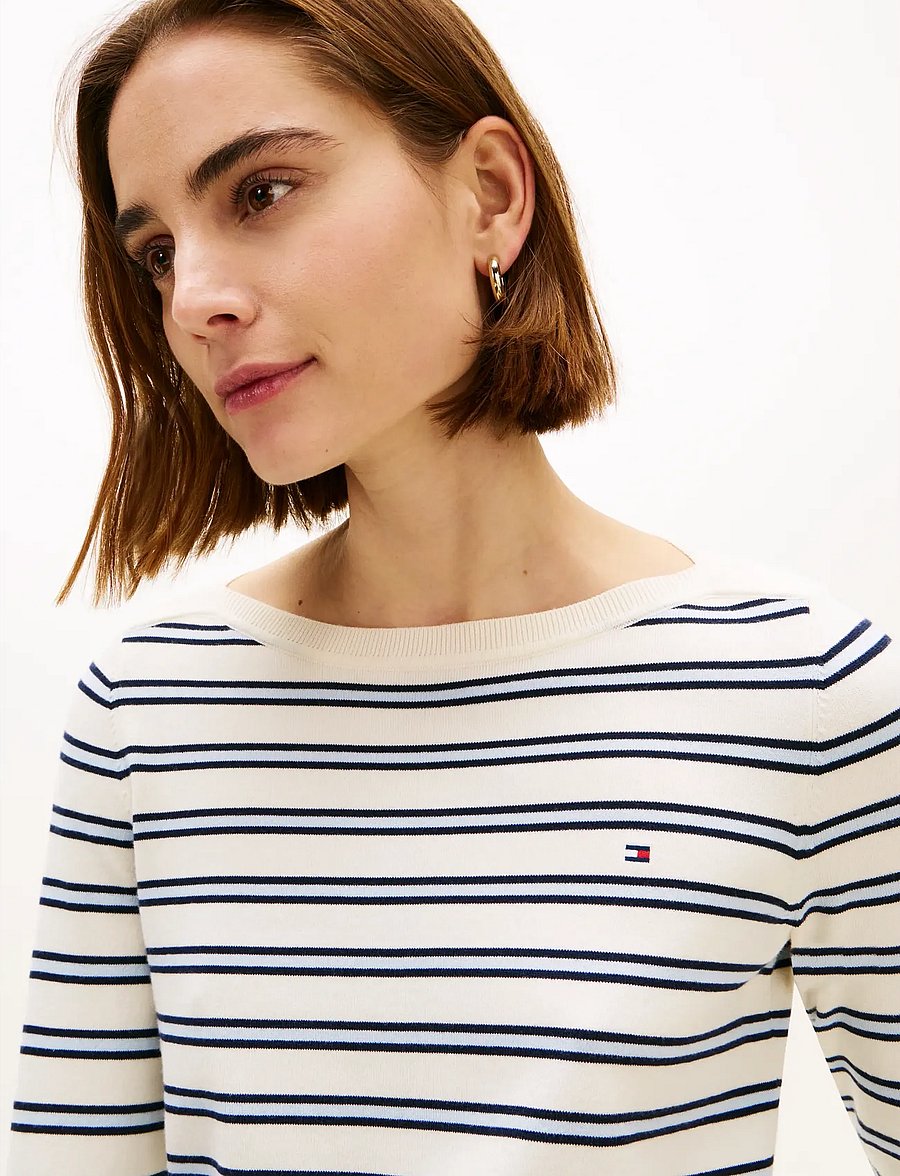 Tommy Hilfiger - CO JERSEY FINE GG BOAT-NK LS SWT - pullover - calico dark n navy blue stp - 4