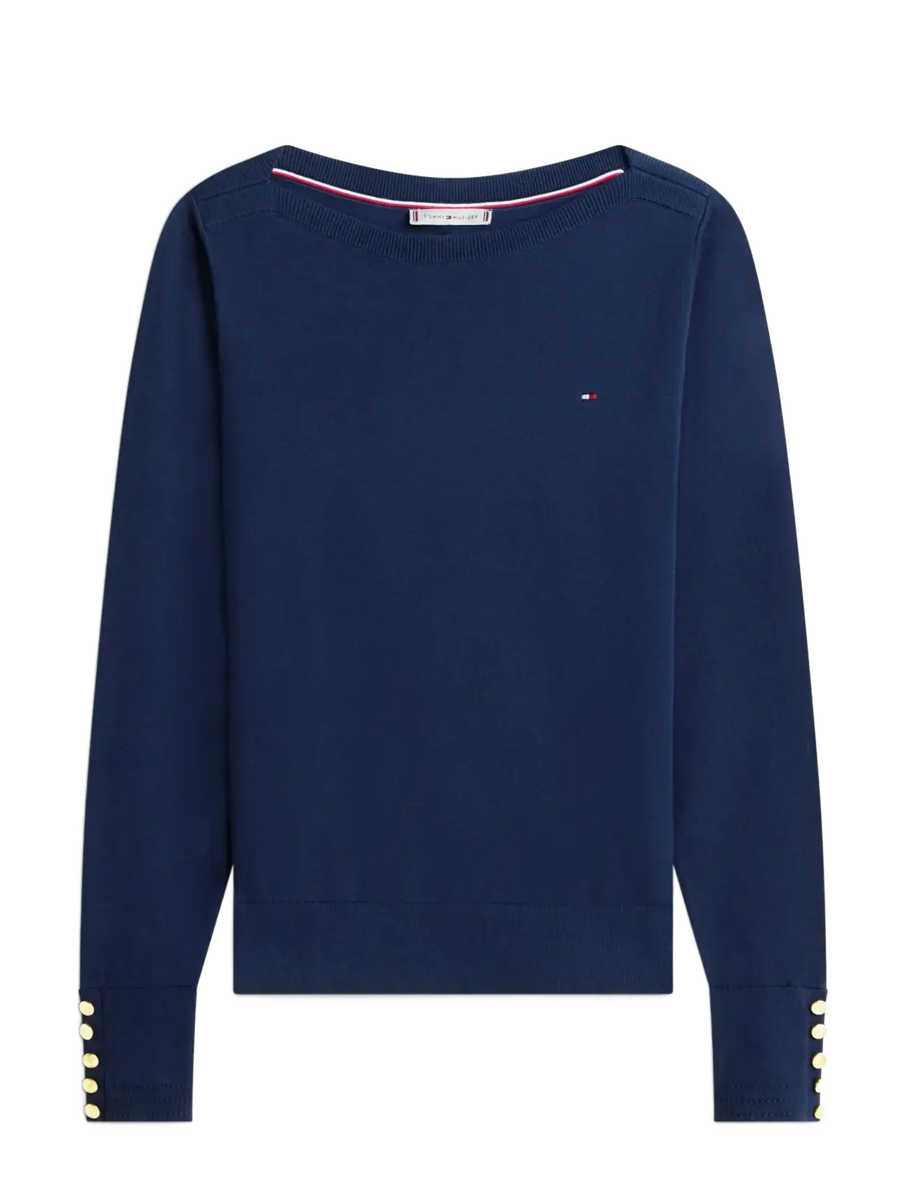 Tommy Hilfiger CO JERSEY FINE GG BOAT-NK LS SWT - Kleidung - DARK NIGHT NAVY / navy