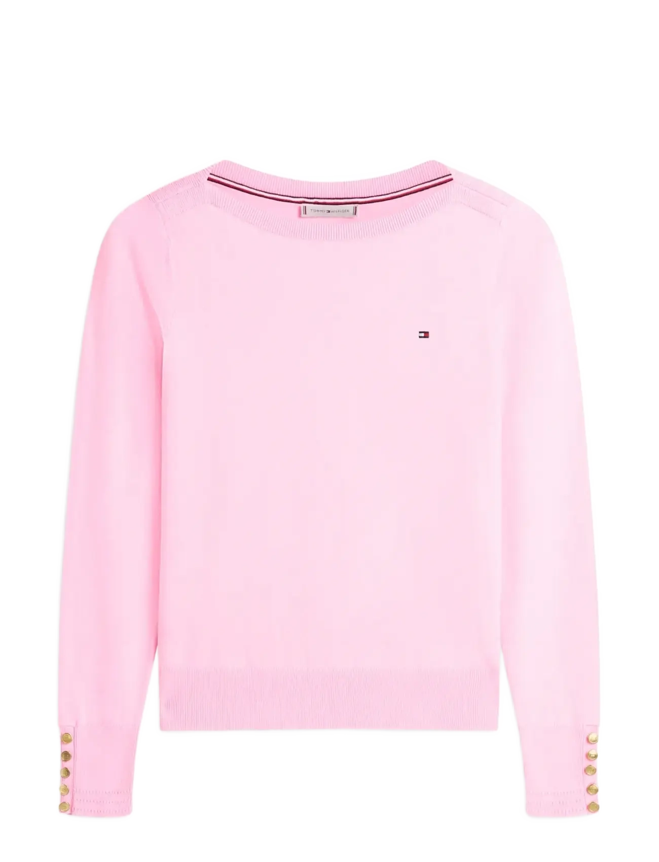 Tommy Hilfiger CO JERSEY FINE GG BOAT-NK LS SWT - Tøj - ROSE PETAL / pink/rose