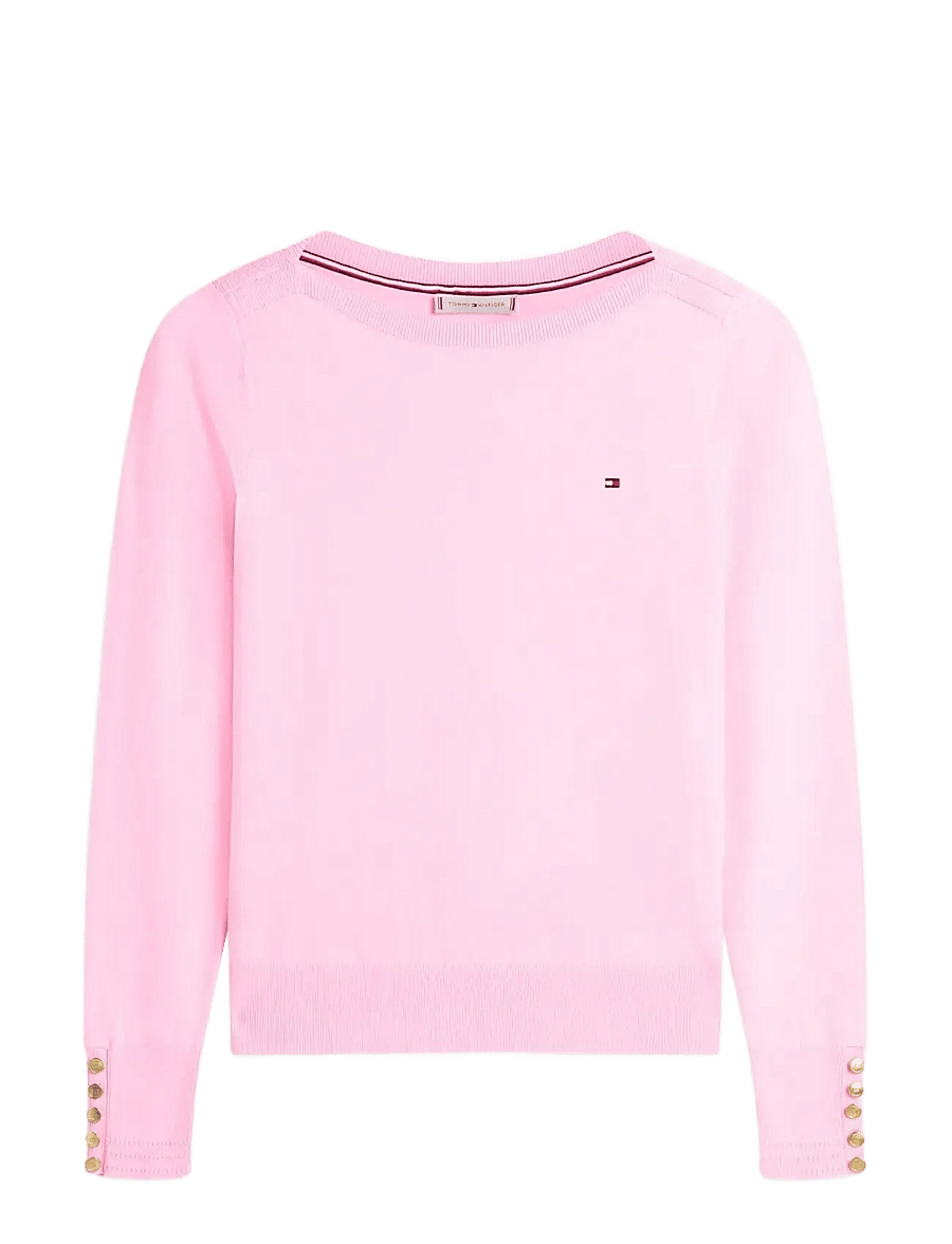 Tommy Hilfiger - CO JERSEY STITCH LS BOAT-NK SWT - striktrøjer - rose petal - 1