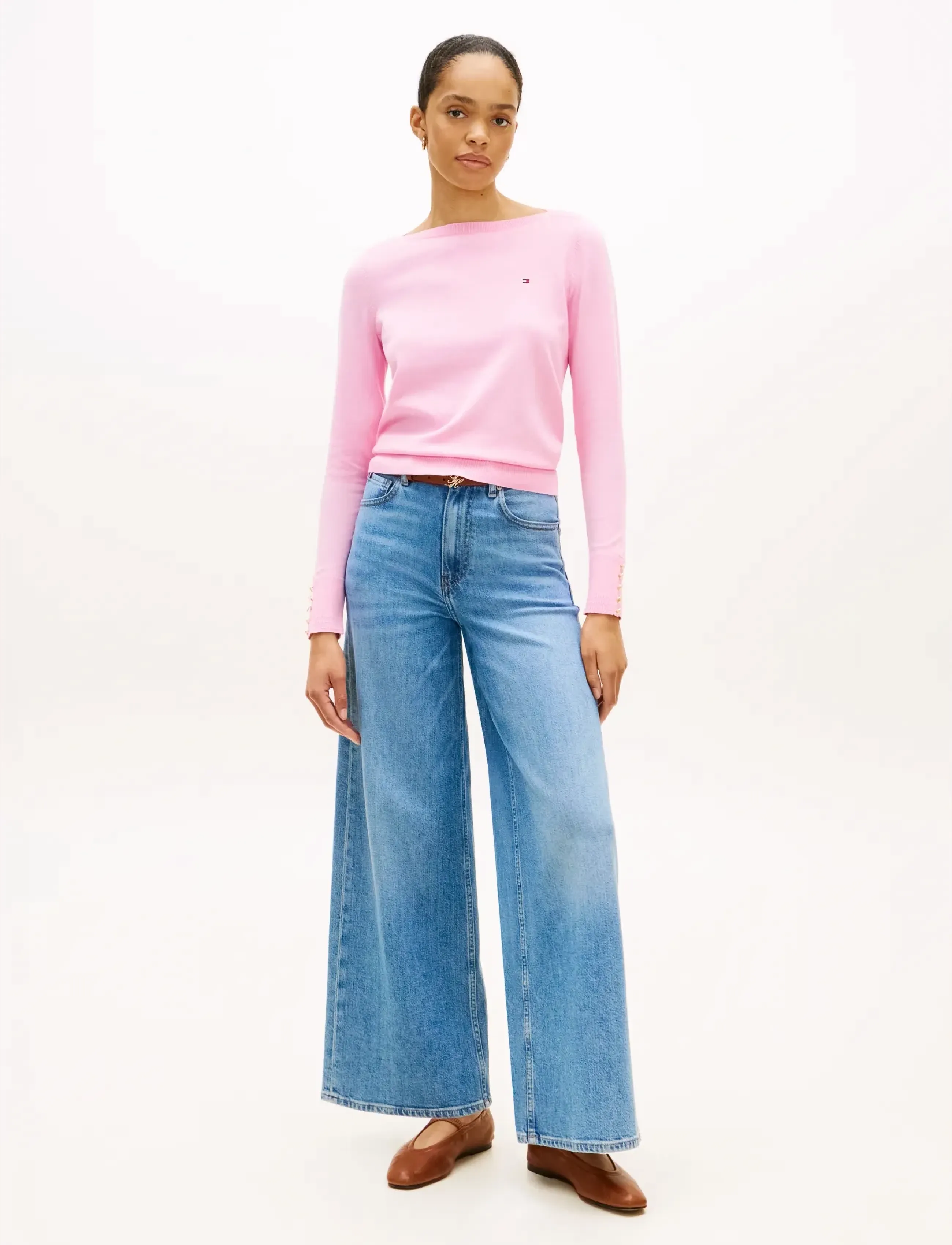 Tommy Hilfiger - CO JERSEY FINE GG BOAT-NK LS SWT - striktrøjer - rose petal - 3