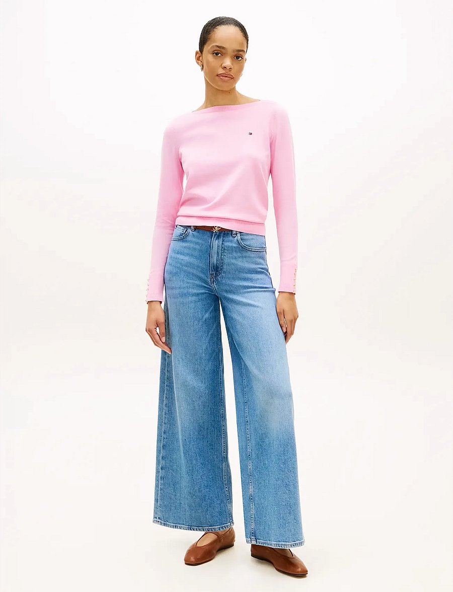 Tommy Hilfiger - CO JERSEY STITCH LS BOAT-NK SWT - striktrøjer - rose petal - 3
