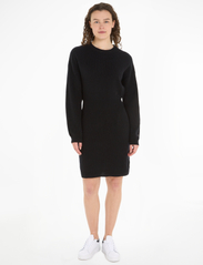 Tommy Hilfiger - SMD WOOL CASH WAISTED DRESS - knitted dresses - black - 1