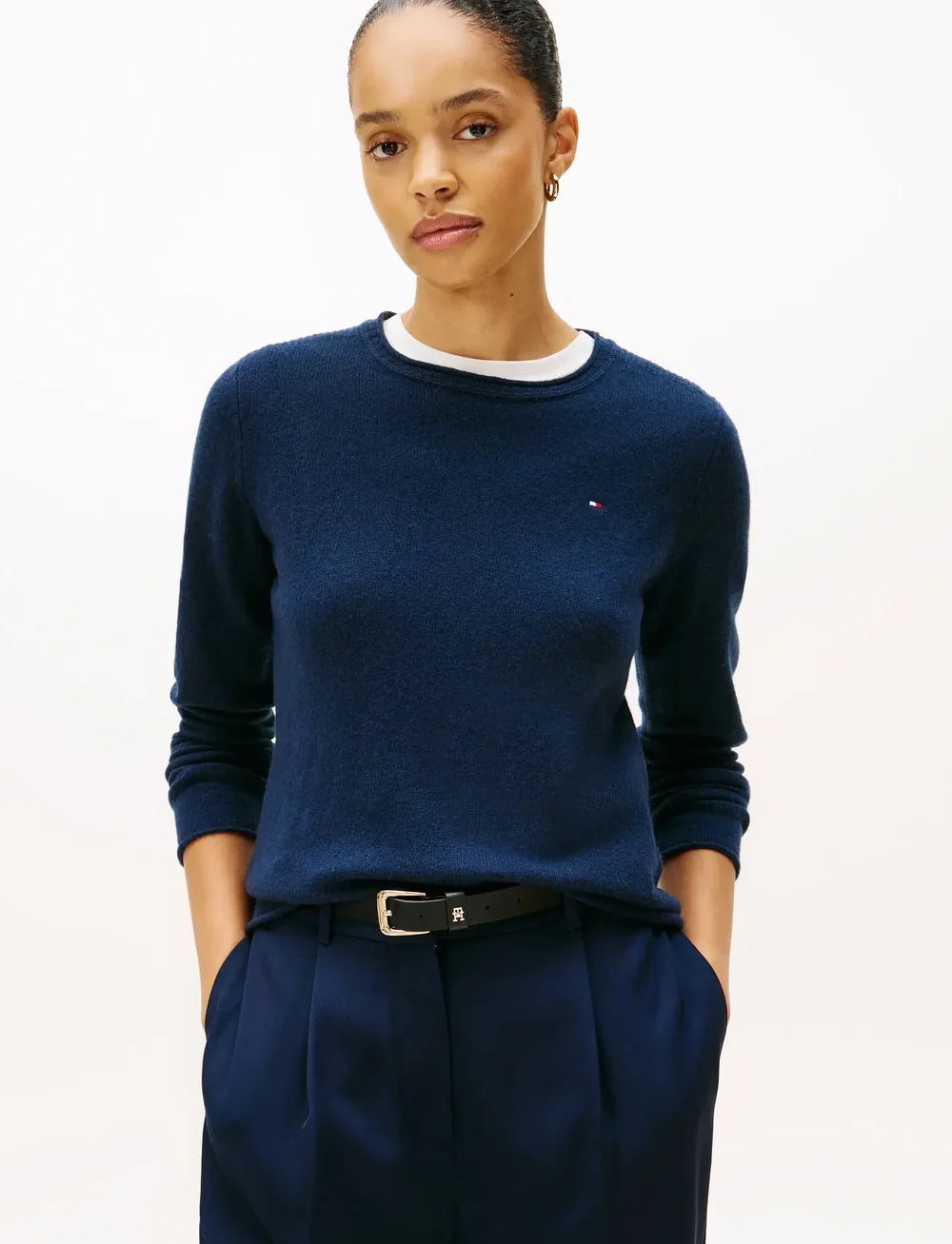 Tommy Hilfiger - SOFT WOOL C-NK SWEATER - stickade tröjor - dark night navy - 0