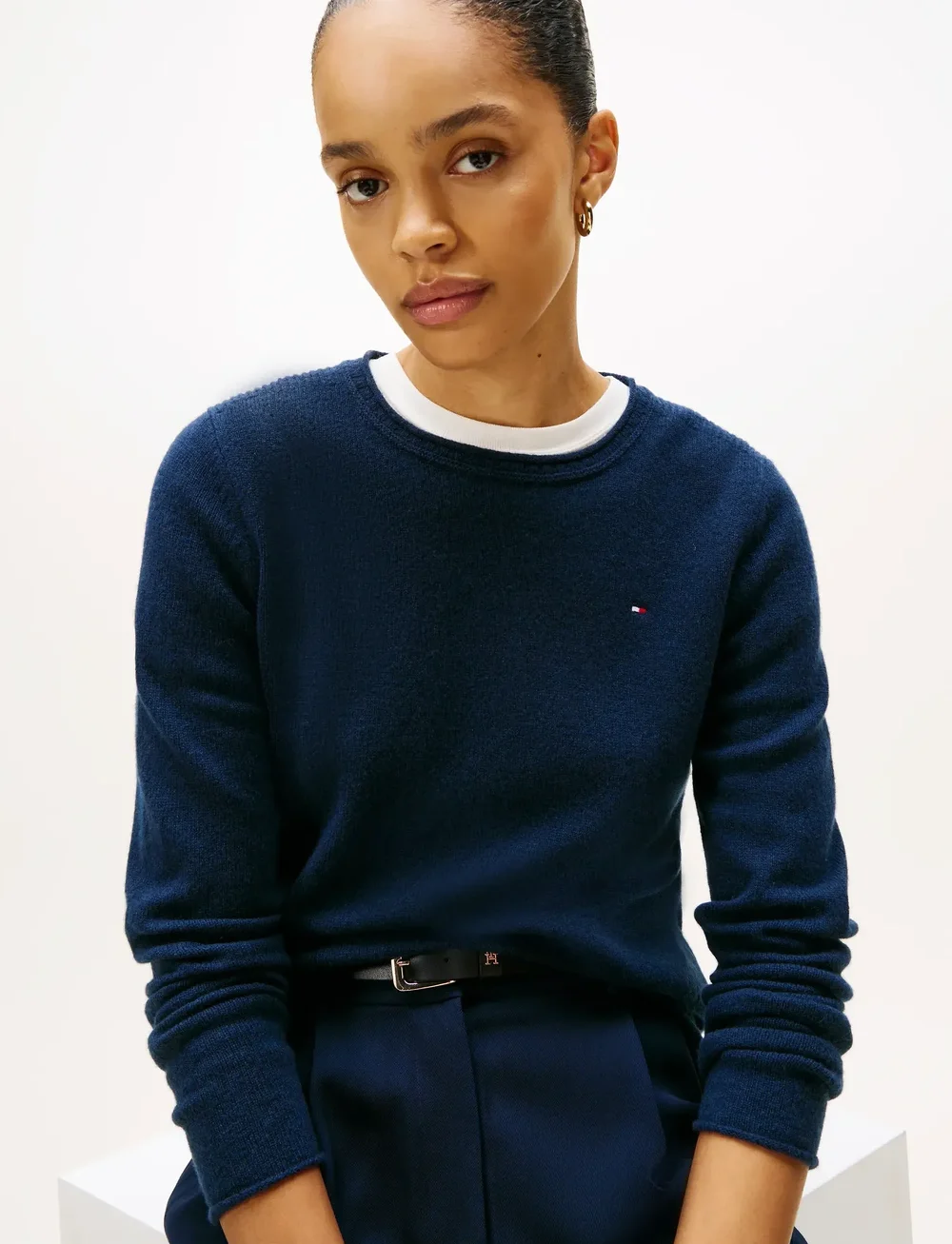Tommy Hilfiger - SOFT WOOL C-NK SWEATER - stickade tröjor - dark night navy - 4