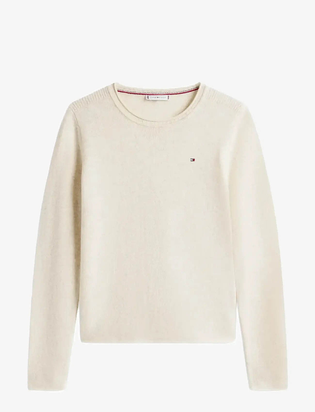 Tommy Hilfiger - SOFT WOOL C-NK LS SWEATER - stickade tröjor - heather oatmilk - 1