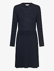 Tommy Hilfiger - MICRO CABLE F&F DRESS - knitted dresses - desert sky - 0