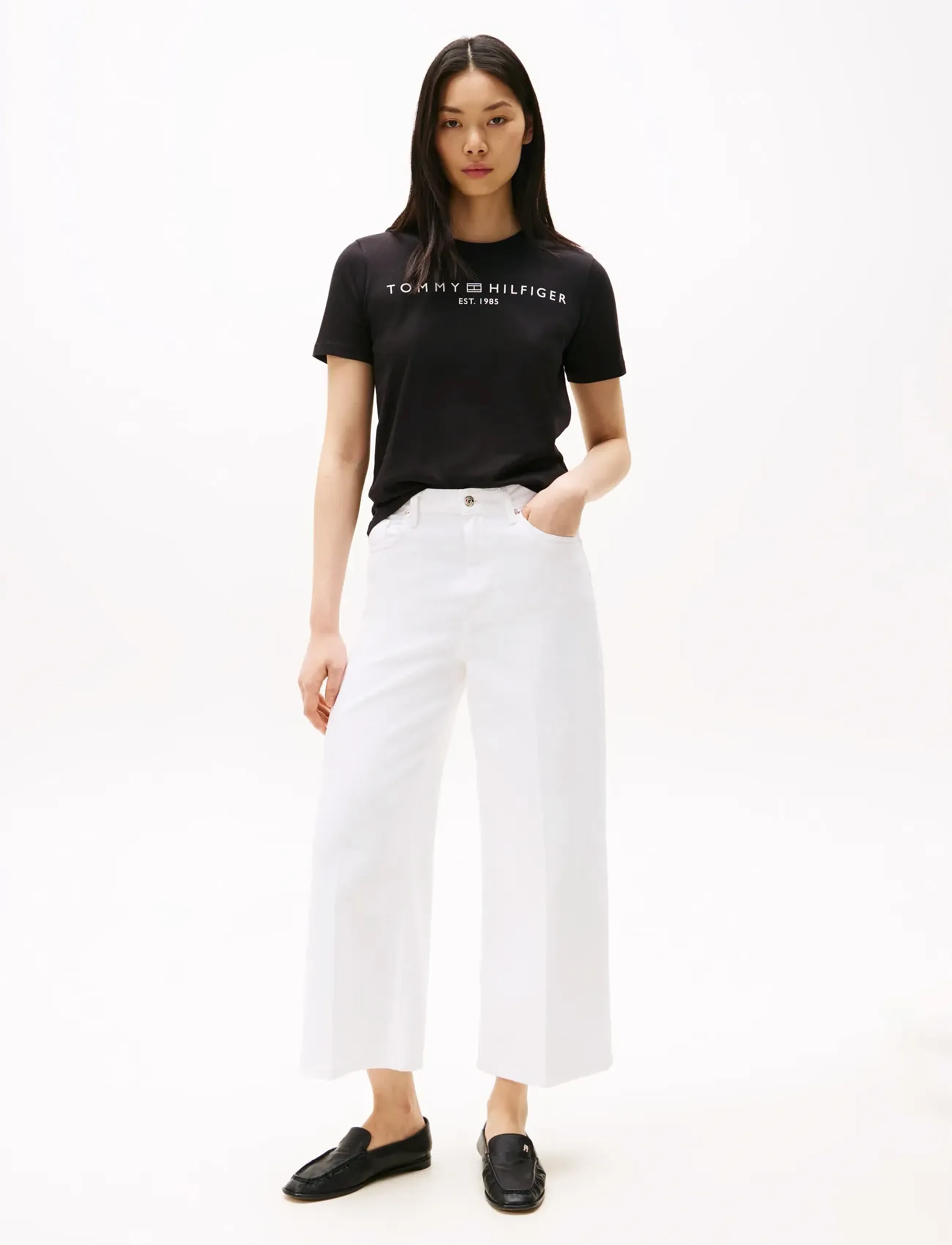 Tommy Hilfiger - CORP LOGO BOXY C-NK S/S T-SHIRT - t-shirts - black - 3