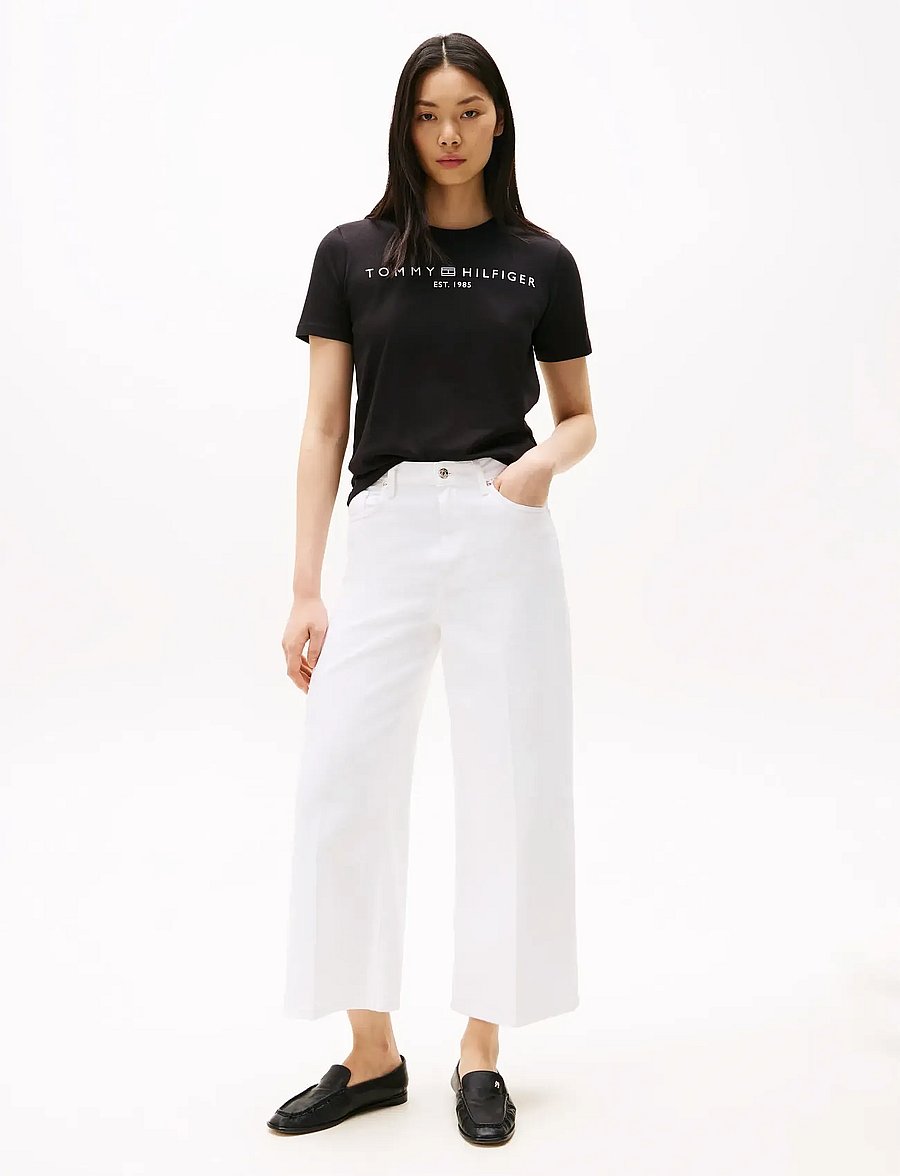 Tommy Hilfiger - CORP LOGO BOXY C-NK S/S T-SHIRT - t-shirts - black - 3