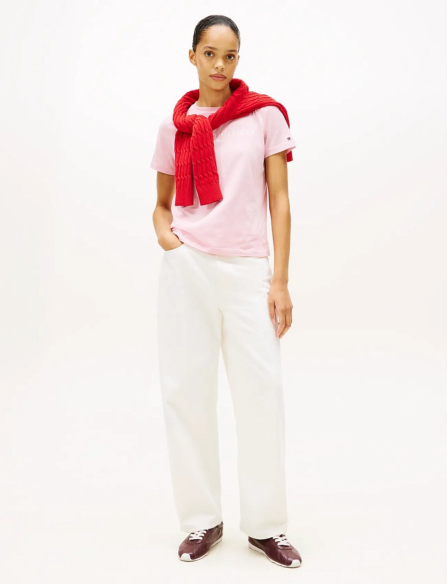 Tommy Hilfiger - CORP LOGO BOXY C-NK S/S T-SHIRT - t-paidat - bonita pink - 3