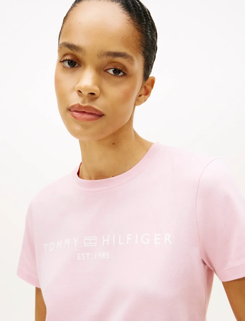 Tommy Hilfiger - REG CORP LOGO C-NK SS - t-shirts - bonita pink - 4