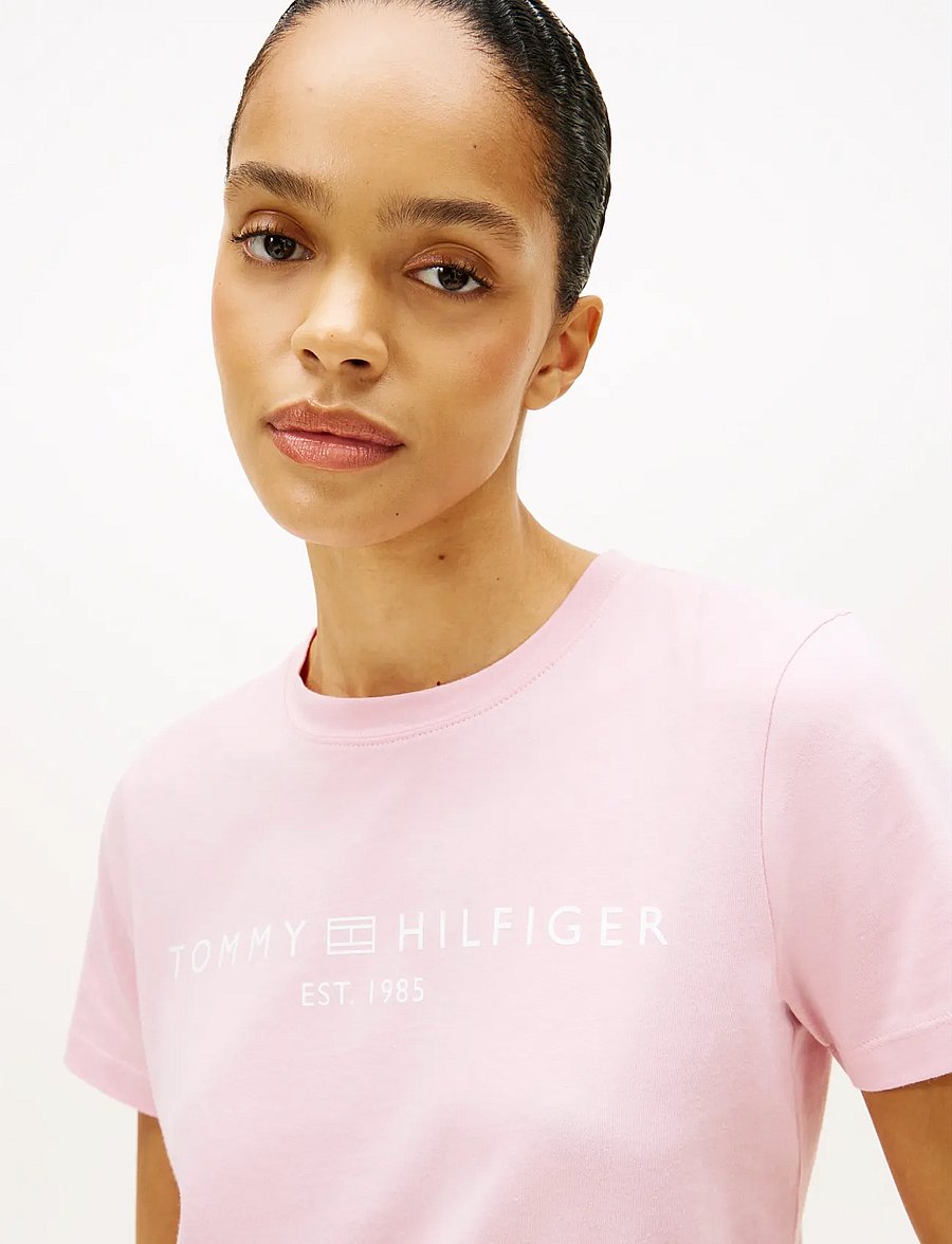 Tommy Hilfiger - CORP LOGO BOXY C-NK S/S T-SHIRT - t-paidat - bonita pink - 4