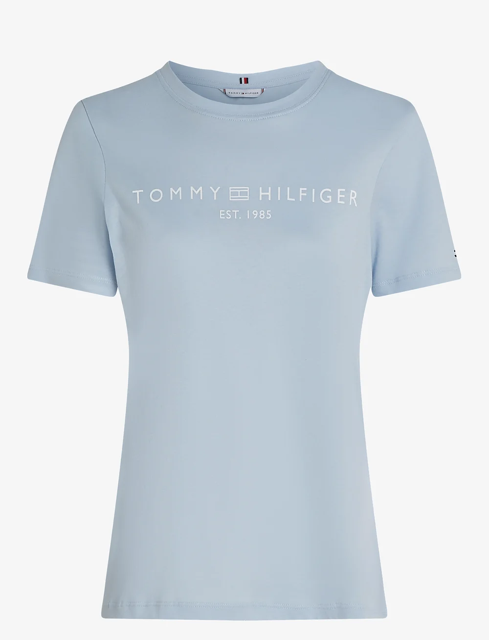Tommy Hilfiger - REG CORP LOGO C-NK SS - t-shirts - breezy blue - 1