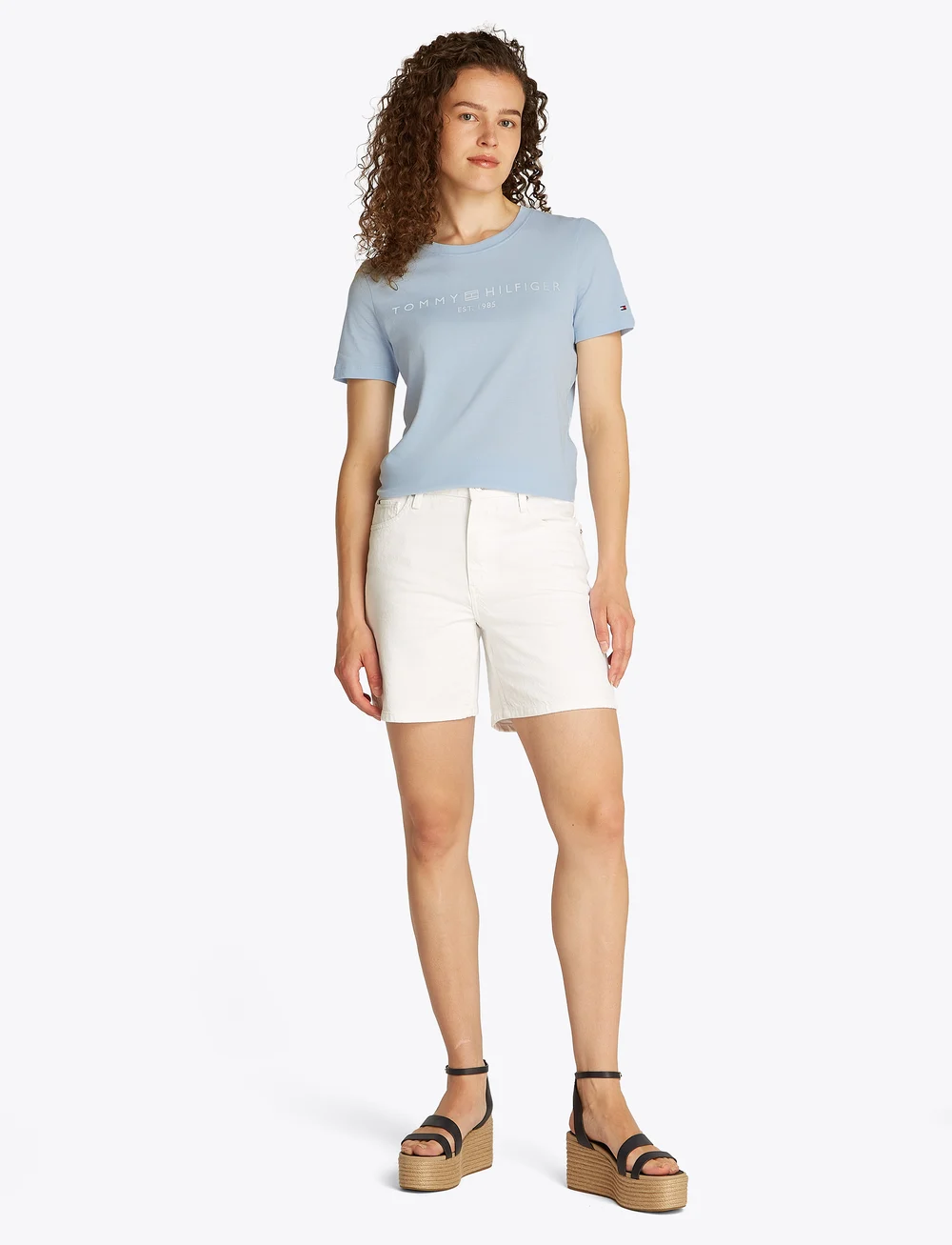 Tommy Hilfiger - REG CORP LOGO C-NK SS - t-shirts - breezy blue - 3