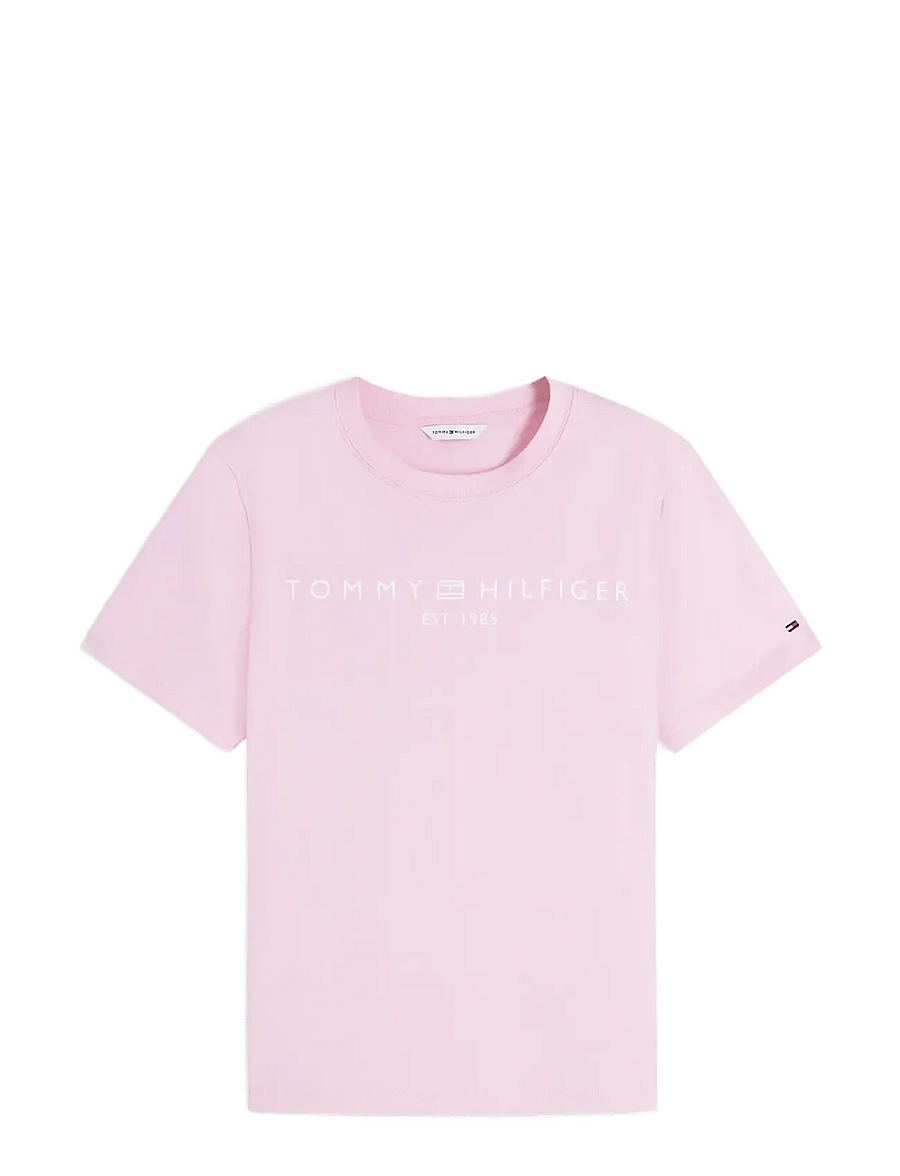 Tommy Hilfiger - REG CORP LOGO C-NK SS - t-shirts - classic pink - 1