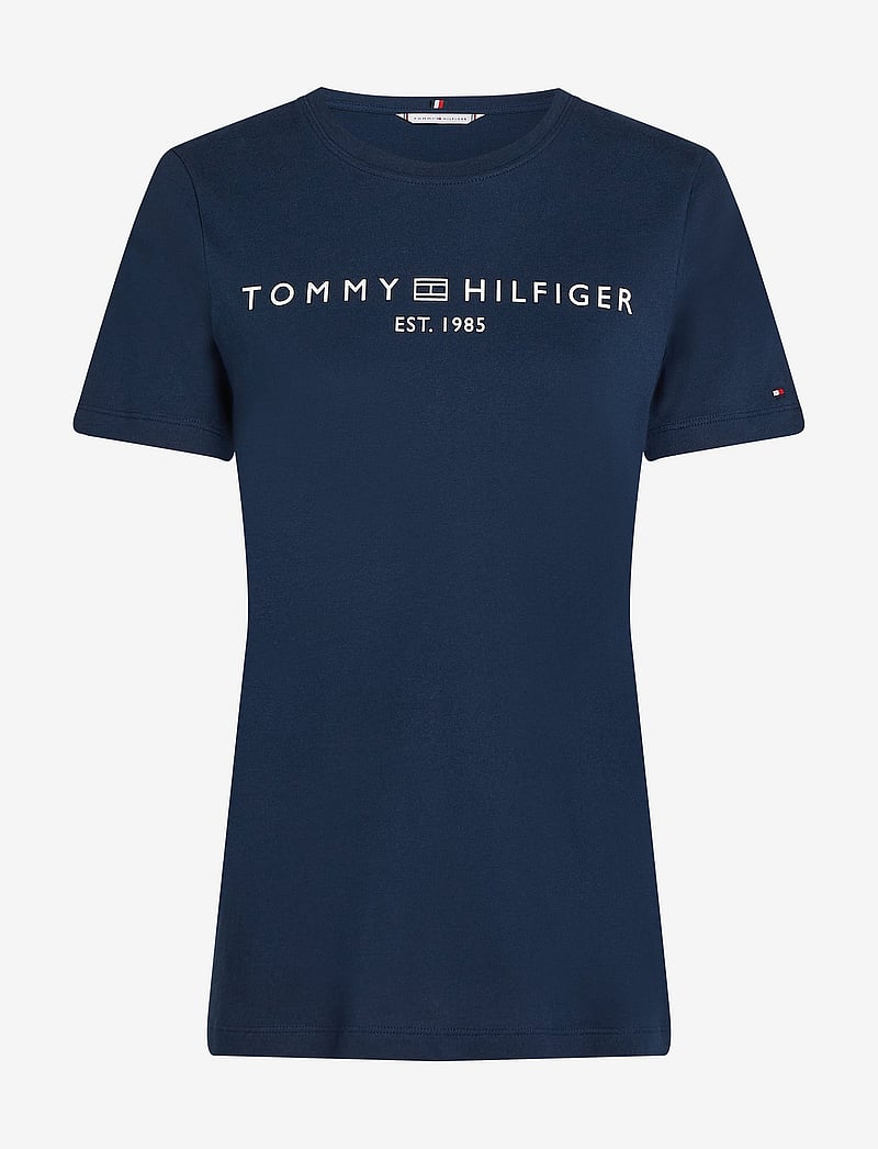 Tommy Hilfiger - REG CORP LOGO C-NK SS - t-paidat - dark blue - 1